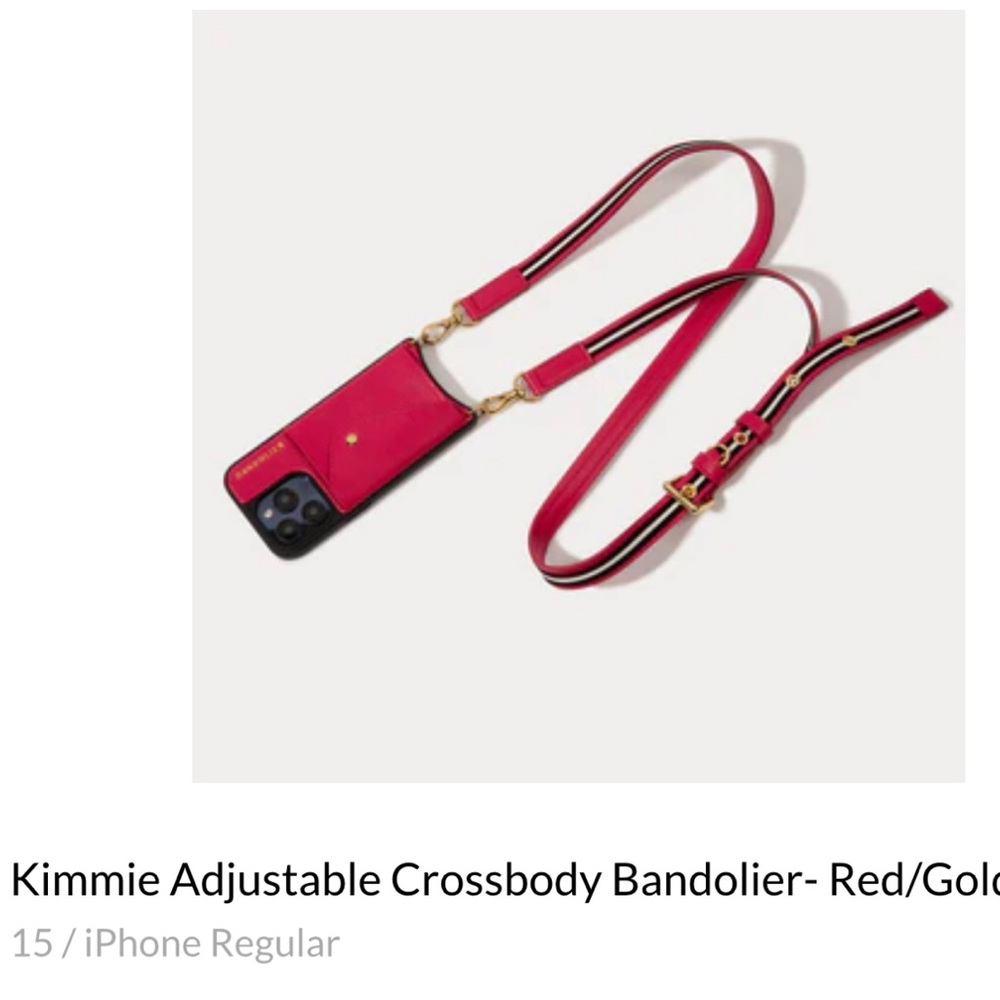 Bandolier IPhone 15 Kimmie Red/Gold